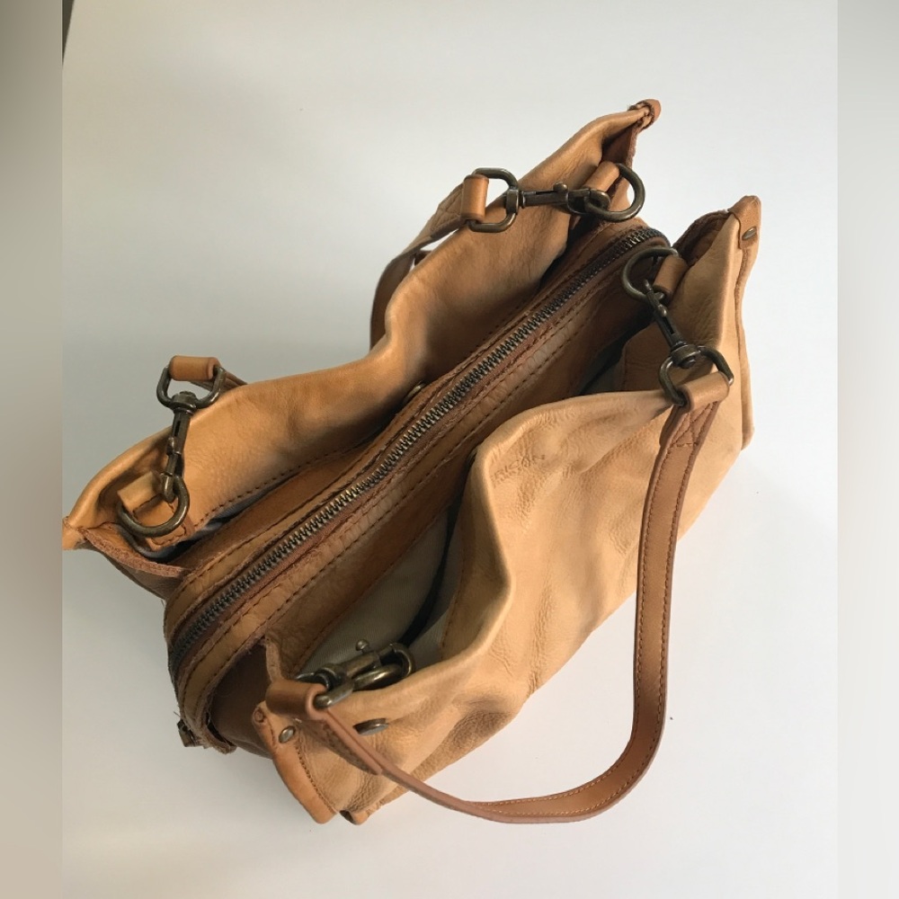 American Leather Co. Lenox Triple Entry Satchel Cafe Latte - Picture 10 of 16